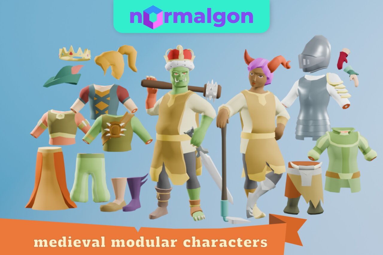 Modular Characters Medieval 3D Humanoids Unity Asset Store