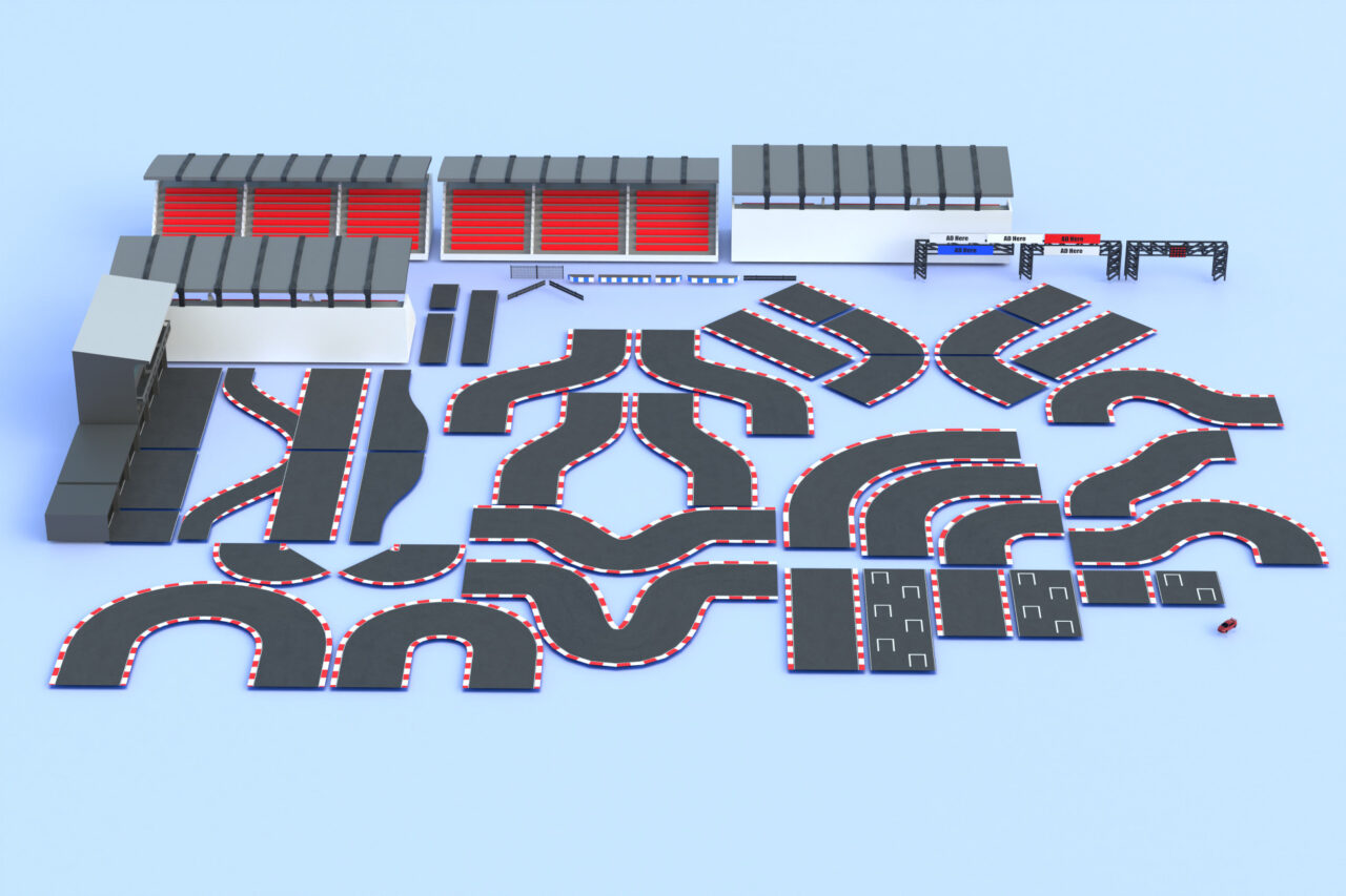 Modular Racing Circuit Lowpoly   3D Roadways   Unity Asset Store