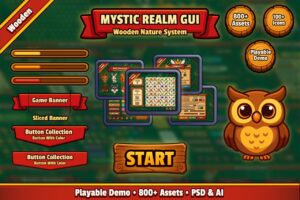 Mystic Realm Wooden GUI Pack   2D GUI   Unity Asset Store