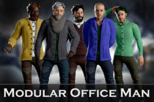 Office Winter Man Modular Game Character   Characters   Unity Asset Store