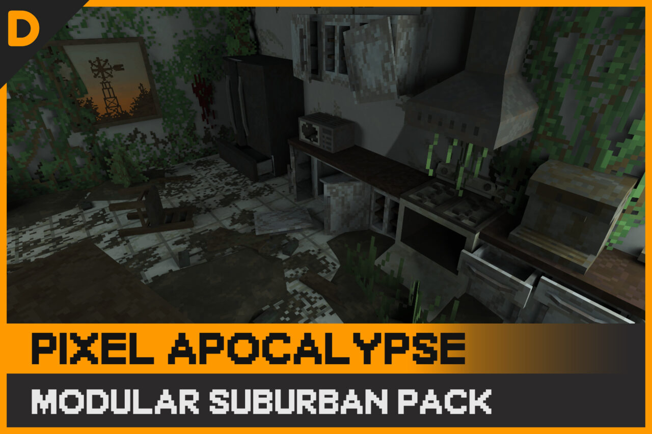 Pixel Apocalypse Modular Suburban Pack 3D Urban Unity Asset Store