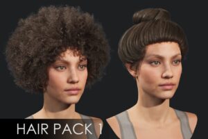 Realistic female hairstyles pack 1   Rigged hair game ready low poly   Characters   Unity Asset Store