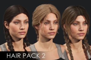 Realistic female hairstyles pack 2   Rigged hair game ready low poly   Characters   Unity Asset Store