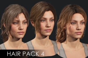 Realistic female hairstyles pack 4   Rigged hair game ready low poly   Characters   Unity Asset Store