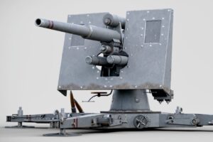 Rigged Flak Cannon WW2   3D Weapons   Unity Asset Store