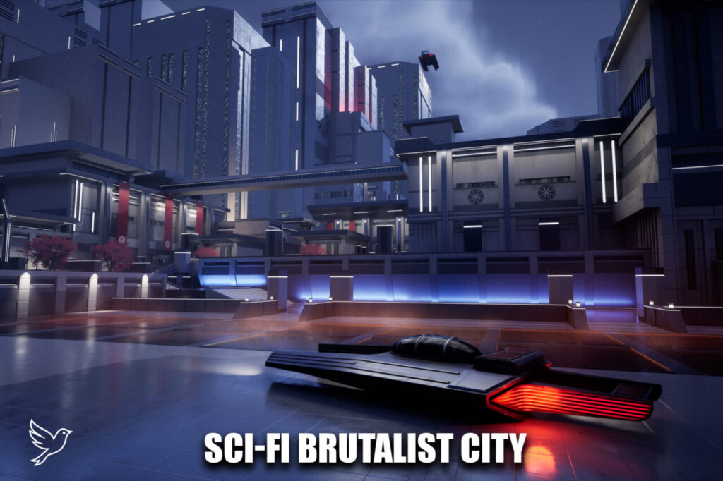 Science Fiction Brutalist City   3D Sci Fi   Unity Asset Store