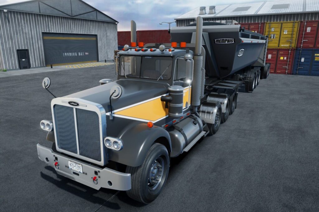 Semitruck with dump trailer   3D Vehicles   Unity Asset Store