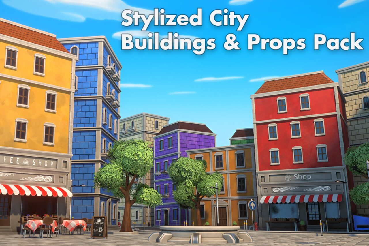 Stylized City Buildings Props Pack   3D Urban   Unity Asset Store
