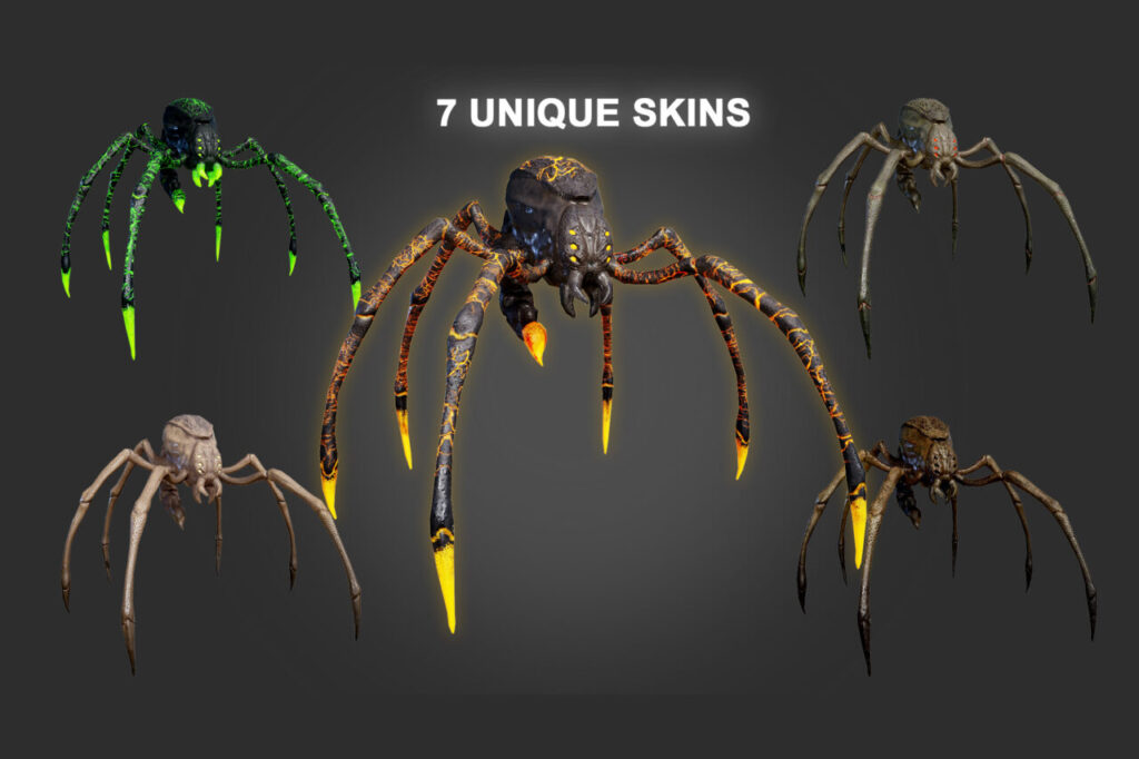 Stylized Spider 5 7 Skin Variants Pack   3D Characters   Unity Asset Store