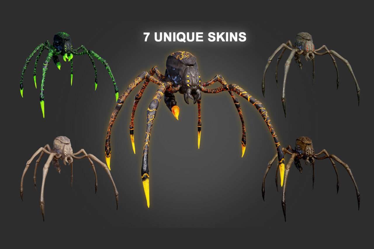 Stylized Spider 5 7 Skin Variants Pack 3D Characters Unity Asset Store
