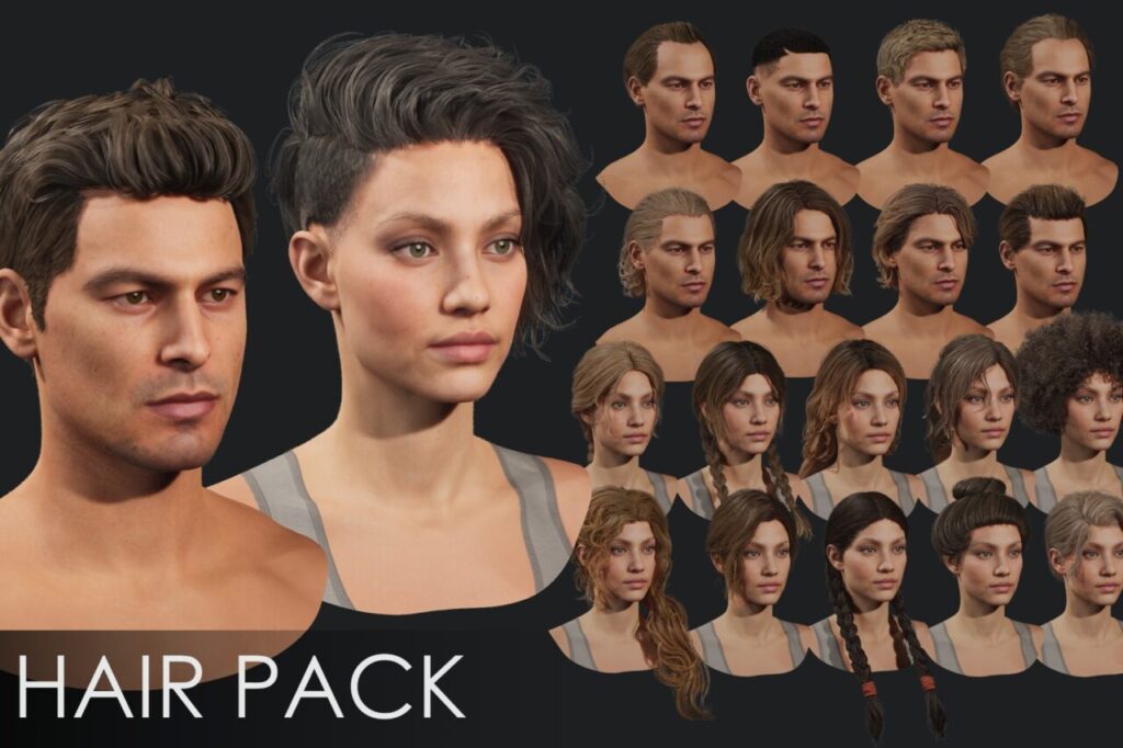 ULTIMATE HAIRSTYLE PACK 2026   20 PIECES   REALISTIC   Rigged hair low poly   Characters   Unity Asset Store
