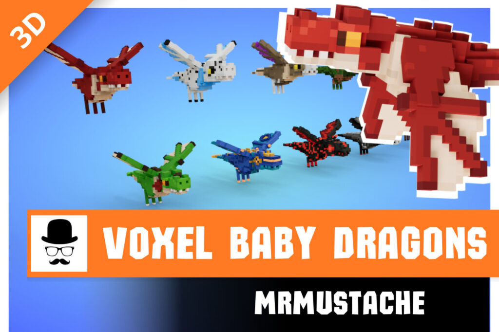 Voxel Baby Dragons Pack   3D Creatures   Unity Asset Store