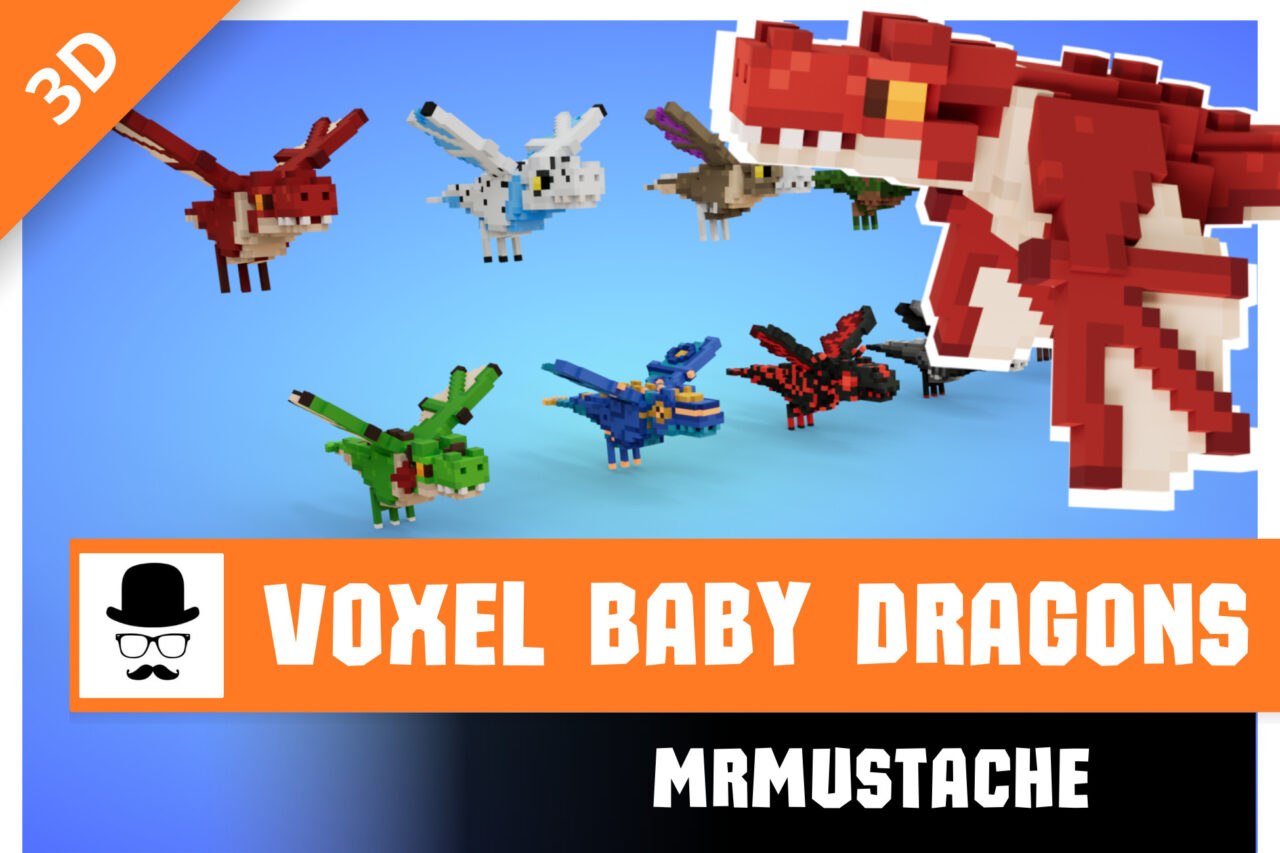 Voxel Baby Dragons Pack   3D Creatures   Unity Asset Store
