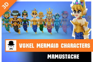 Voxel Mermaid Characters Pack   Characters   Unity Asset Store