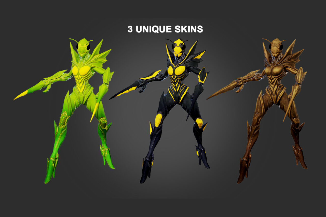 Wasp monster stylized 3D Characters Unity Asset Store