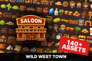 Wild West Town Builder Pack Western Cowboy Props Buildings and Environment   2D   Unity Asset Store