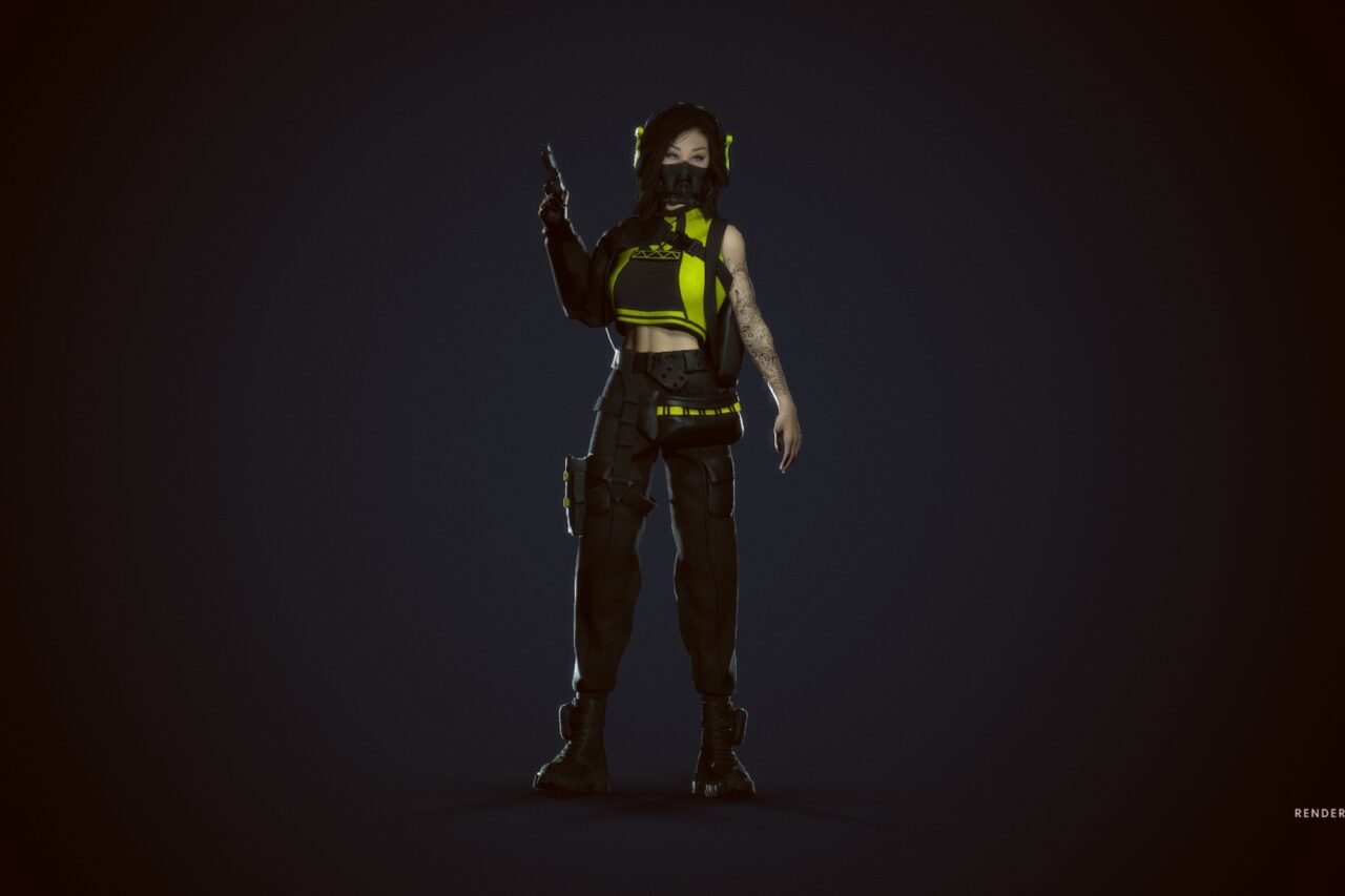 Unity Asset Soldier | Asian Cyberpunk Girl With Pistol:カスタマイズ可能な高品質サイバーパンク美少女 3D モデル Unity Asset Soldier | Asian Cyberpunk Girl With Pistol:カスタマイズ可能な高品質サイバーパンク美少女 3D モデル