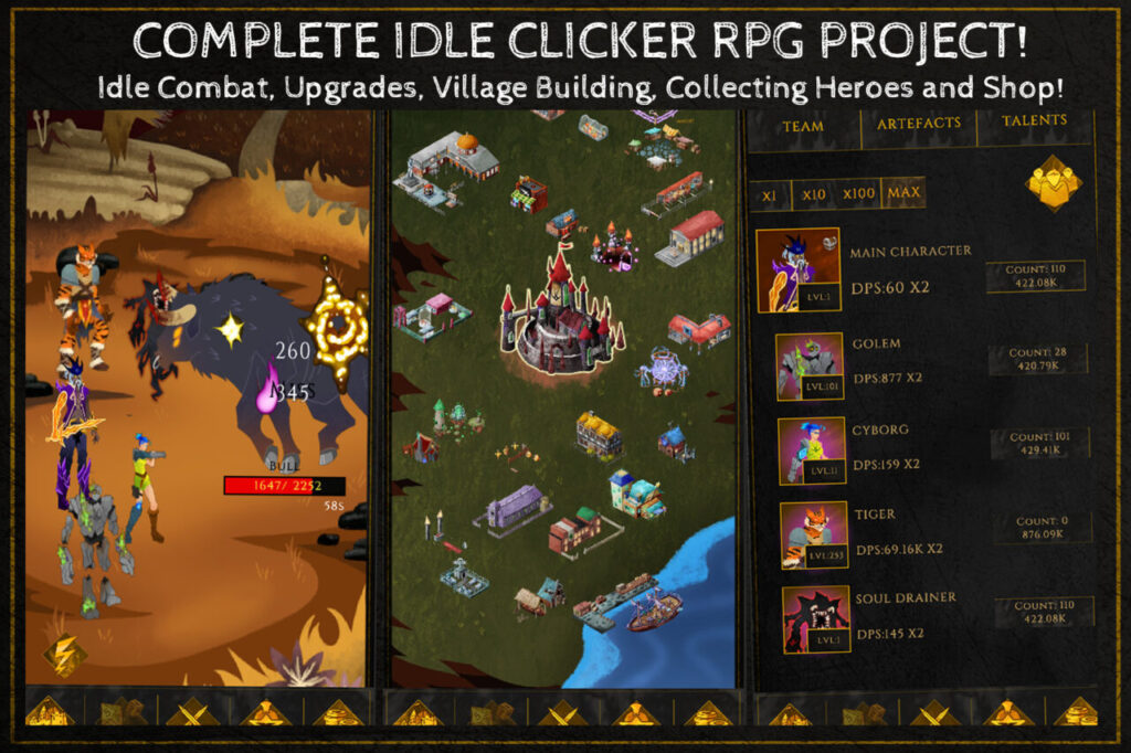 IDLE RPG CLICKER Complete Game (Mobile) Packs Unity Asset Store