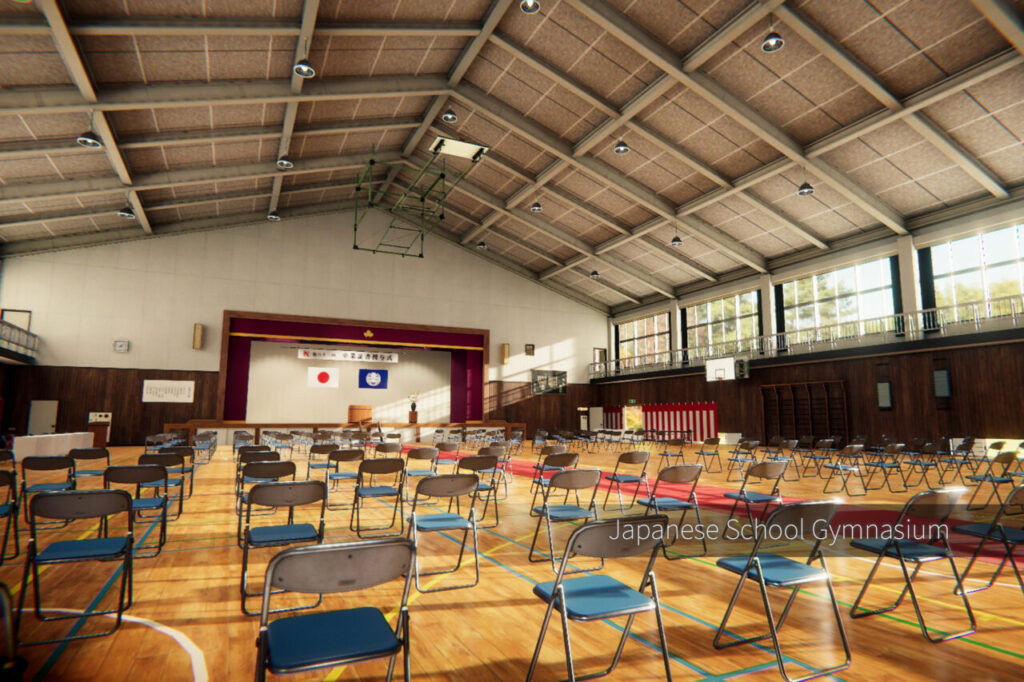Japanese School Gymnasium 3D Environments Unity Asset Store