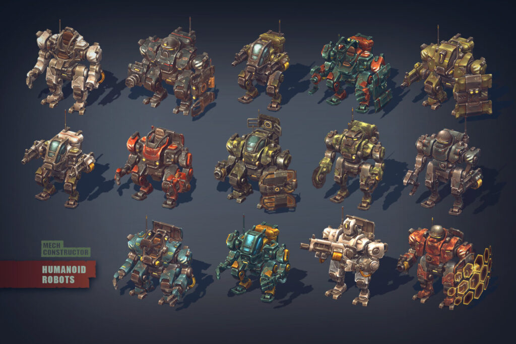 Mech Constructor Humanoid Robots 3D Robots Unity Asset Store