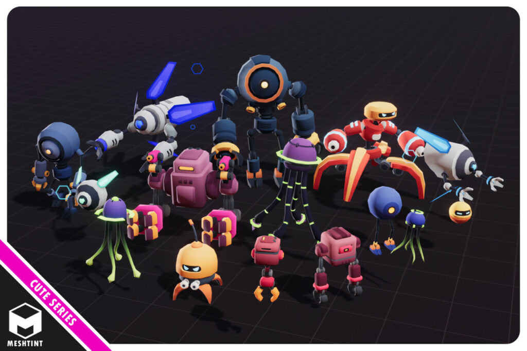 Robots Ultimate Pack 01 Cute Series 3D Robots Unity Asset Store