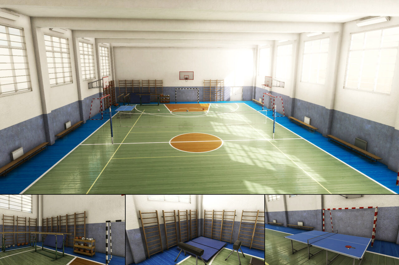 School Gym 3D Urban Unity Asset Store